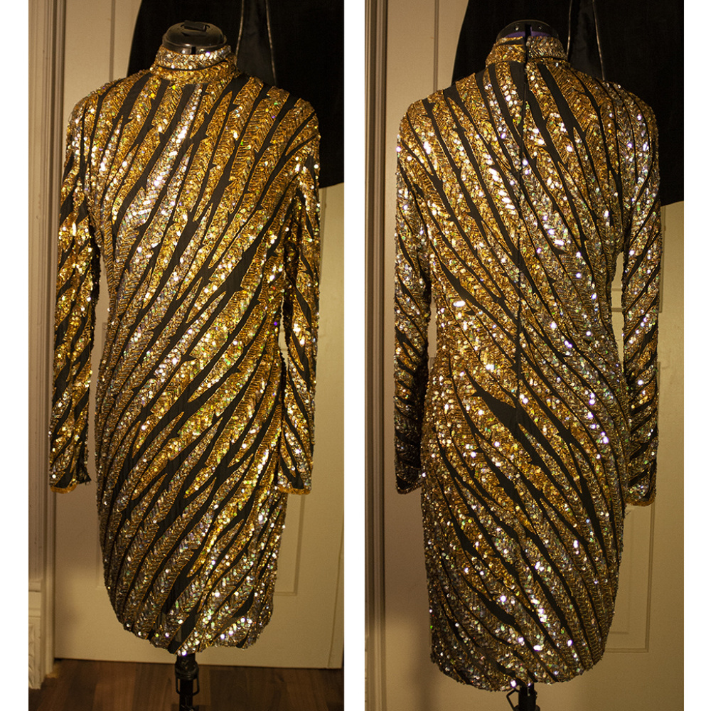 Vintage Naeem Khan Riazee beaded sequined dress